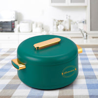 SOPL-OLIVEWARE Fresco Insulated Casserole, Inside Stainless Steel Keep Food Warm, BPA Free, Set of 1 (2000 ml Capacity) - Green