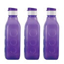 Oliveware Superiya Range Premium PET Water Bottle with Better Grip, BPA Free & 100% Leak Proof, 1 Litre Bottle, for Home & Office Use, Pack of 3 - Voilet