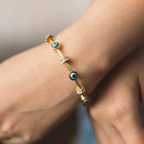 Gold Evil Eye Diamond Magnetic Stainless Steel Waterproof Bracelet