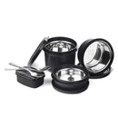 SOPL-OLIVEWARE Executive Pro Lunch Box, Microwave Safe, 3 Inner Steel Container With Bpa Free Lids (290Ml, 450Ml, 600Ml, Plastic Pickle Box (130Ml) & Steel Cutlery - Black, 290 Milliliter