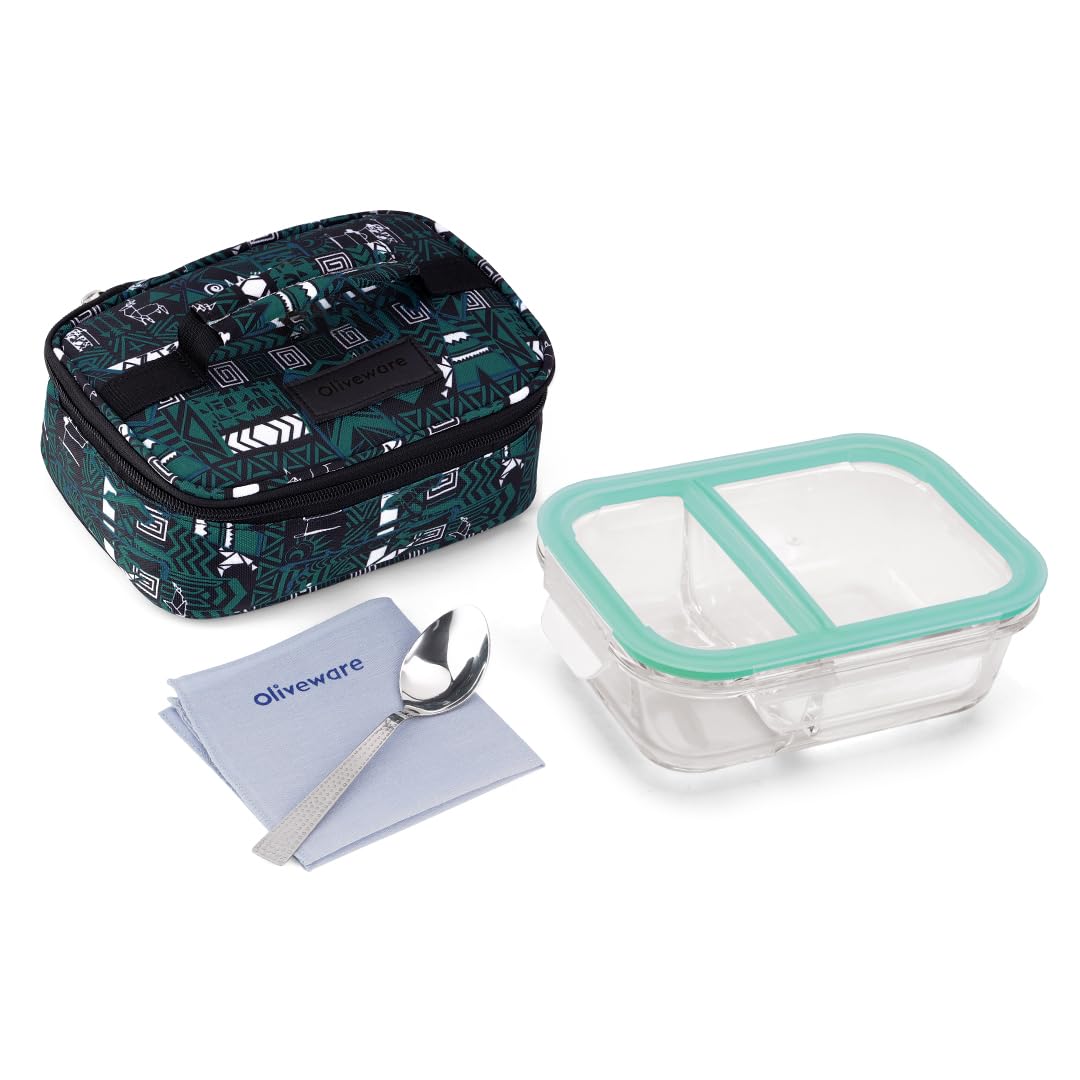 Oliveware Elite Microwave Safe Two Compartment Lunch Box for Kids