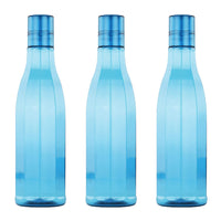 Oliveware Premium AKQUA Range Plastic Water Bottle, 1L, Set of 3, Blue