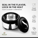 oliveware Glory Insulated Stainless Steel Casserole | High Grade | Steel Interior | Puff Insulated Lid | Keeps Chapati, Food, Curry | Easy to Carry Handle | Sturdy Base | 2000 ml