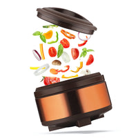 SOPL- Oliveware (logo) with Device Glory Puff Insulated Casserole | Stainless Steel | Sturdy Base | Keeps Chapati, Food, Curry | Easy to Carry Handle (Brown, 2500 ml)