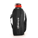 oliveware SOPL Jumbo Water Bottle With Washable Carry Sleeve, Shoulder Strap, 2 Litre Bottle, BPA Free & Leak Proof, Fits in Fridge, Pack of 1 (Black_Red)