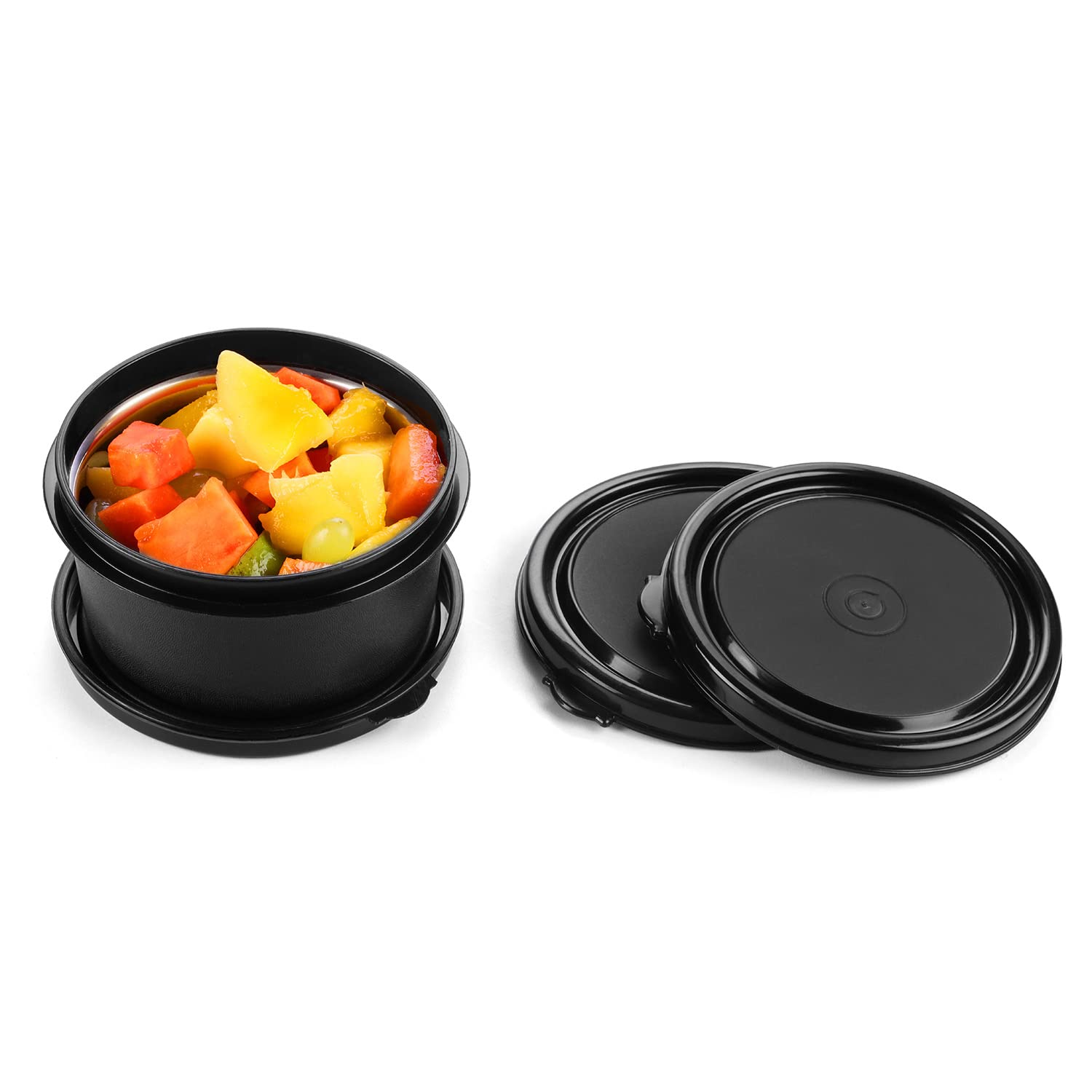 Oliveware Air Tight Lids for Benny Container | Set of 3 | Spill Proof | Leak Proof | For 290ml, 450ml, 600ml | Dishwasher & Freezer Safe (Black)