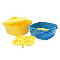 oliveware Plastic Dhokla Idly Maker, Vegetable Steamer And Rice Cooker Set, Yellow