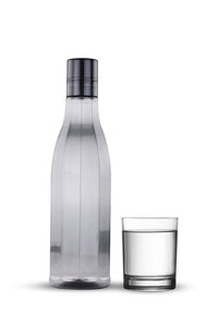 Oliveware Premium AKQUA Range Plastic Water Bottle, 1L, Set of 6, Grey