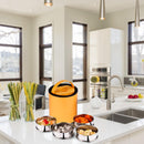 Oliveware - Royal Yellow Stainless Steel Lunch Box - 4 Containers Set | Offiice and Bulk Use | with Container | Full Meal | Handle to Carry with Compartments