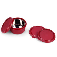 Oliveware Air Tight Lids for Benny Container | Set of 3 | Spill Proof | Leak Proof | For 290ml, 450ml, 600ml | Dishwasher & Freezer Safe (Mahroon)