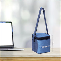 SOPL-OLIVEWARE Roman Glass Lunch Box, Insulated Fabric Bag, Leak Proof & Microwave Safe, Borosilicate Glass Containers with Set of 2 (320ml each)- Blue