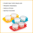 oliveware Blossom Dry Fruit Container Tray with Airtight Lid, BPA Free, For Snacks & Dry Fruits, 2 Containers (350ml) each - Yellow