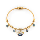 Gold Evil Eye Magnetic Charms Bracelet |Stainless Steel , Hypo-allergenic & waterproof bracelet