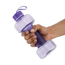 oliveware Plastic Dumbbell Water Bottle With Carry Strap, 750ml, Set of 6, Blue