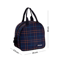 Oliveware Octavia Lunchbox, Microwave & Freezer Safe, 2 Inside Steel containers (2x450ml), Plastic Pickle Box (130ml), Steel Bottle(450ml), Steel Cutlery & Napkin, Fabric Bag - Blue