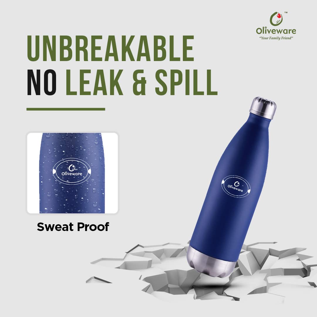 SOPL-OLIVEWARE Camo Vacuum Double Wall Bottle, Stainless Steel (1000ml), Hot & Cold, Insulated Bottle, Fit for Indoor & Outdoors - Blue