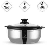 Oliveware Maestro Casseroless Thermosteel & Double Wall Insulation (2000 ml) with Insulated Lid Keep Food Hot, Stainless Steel