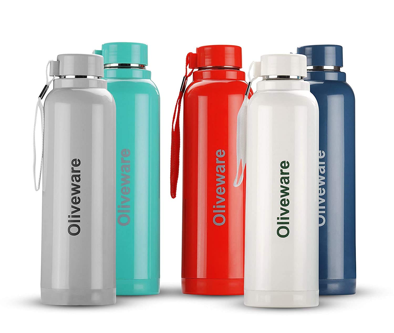 oliveware Aura Insulated Steel Bottle - Blue, Stainless Steel, Pack Of 1, 690 Ml