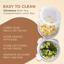 Oliveware Food Storage Container| Set of 2 |Round Containers |400ml each|Air-Tight Fridge Organizer Case |BPA-Free Locking Lids |Microwave & Freezer Safe |Leak Proof Food Storage Meal Prep Containers