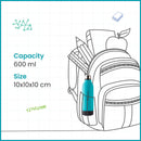 SOPL-OLIVEWARE Qua Water Bottle with Better Grip, 600 ml Bottle, BPA Free & Leak Proof, For Home, Office & Gym use - Blue