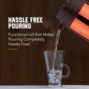 Oliveware Hazel Copper Flask Kettle | 1200 Ml | Functional Lid | Hassle Free Pouring | for Hot & Cold Beverages