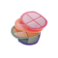 Oliveware Pearl Square Tray with Airtight Lid for Serving Dry Fruits, BPA Free, Storage & Serving Snacks, Dry Fruits, Biscuits, Candy, 4 Compartments (4x150 ml) - Voilet