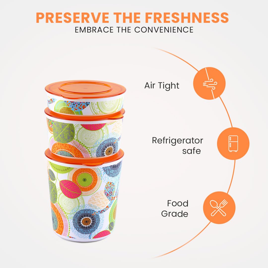 SOPL-OLIVEWARE Desire Food Container | Set of 3 Containers | Airtight | For Storing Spices, Snacks, Grains, Dals