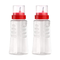 oliveware Oil Dispenser | Easy to Pour | Leak-Proof | Oil Container Transparent | 500 Ml Capacity | Pack of 2 | Anti Skid & No Spill Bottle - Red