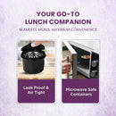 SOPL-OLIVEWARE Deniz Lunch Box, 2 Stainless Steel Containers (450 ml Each), Leak Proof & Microwave Safe, Insulated Fabric Bag, Full Meal & Easy to Carry (Voilet)