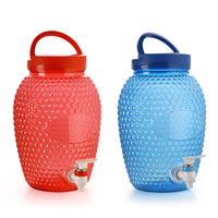 Oliveware Boom Jug | Blue | 4000 ML Capacity | with a Set of 4 Glasses | BPA Free Premium Range | for Fridge - Home & Office