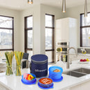 oliveware Lovely Little Plastic Lunch Box, Microwave Safe & Leak Proof, Food Grade BPA Free 3 Containers (290ml, 290ml, 600ml), Fabric Bag - Blue