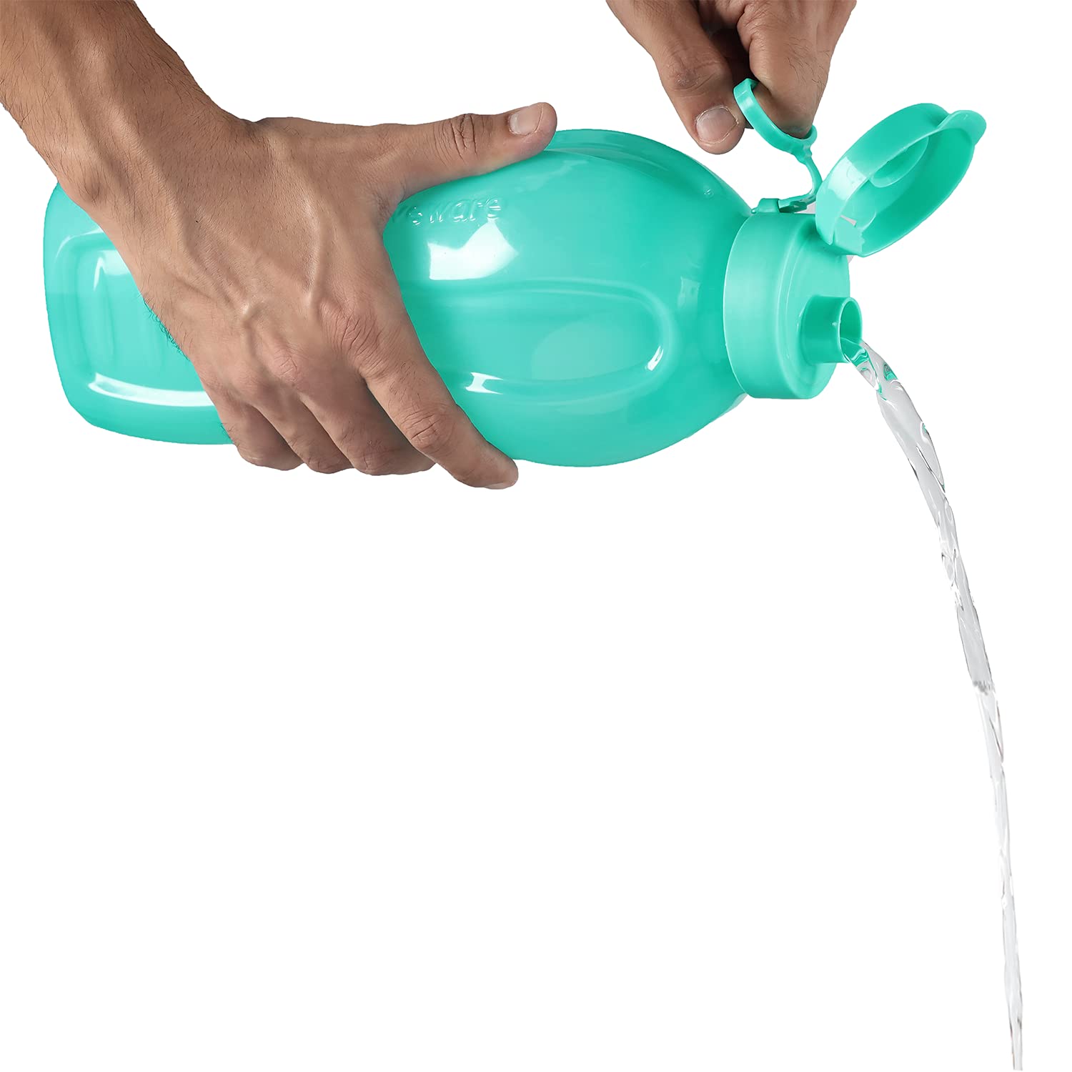 Oliveware Premium Plastic Water Bottle, 1000ML, 2L, Set of 2, Green And Blue Mix