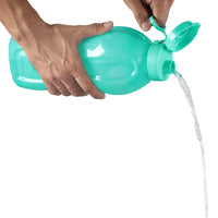 Oliveware Premium Plastic Water Bottle, 1000ML, 2L, Set of 2, Green And Blue Mix