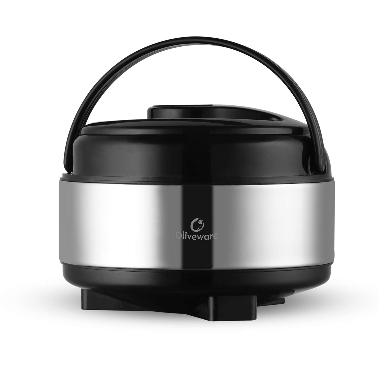 oliveware Supremo Casseroless Thermosteel & Double Wall Insulation (1200 ml) with Insulated Lid Keep Food Hot, Stainless Steel with Carry Handle