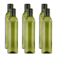 Oliveware Premium Plastic Water Bottle, 1L, Set of 6, Green