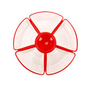 Oliveware Flower Snack Container with 5 Compartments | Storage & Serving Snacks, Dry Fruits, Biscuits, Candy | Hard Plastic | Multi Purpose - Red