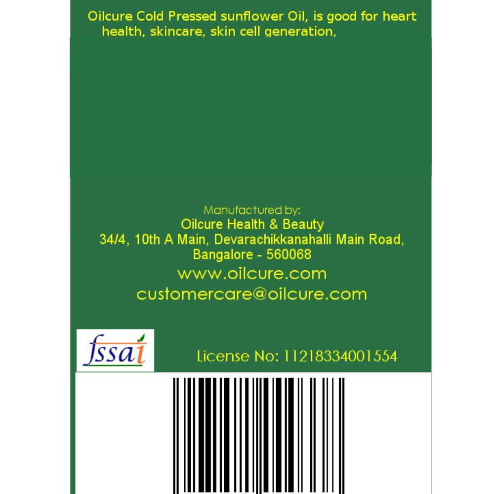 Oilcure Virgin Sunflower Oil Cold Pressed - 500 ml