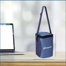 SOPL-OLIVEWARE Eathen Glass Lunch Box with Steel Spoon & Napkin, Microwave Safe, Borosilicate Glass Containers, Set of 3 (320ml Each), Fabric Bag - Blue