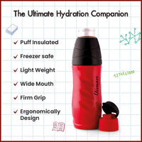 SOPL-OLIVEWARE Eagle Water Bottle with Better Grip, 650 ml Bottle, BPA Free & Leak Proof, For Home, Office & Gym use - Red
