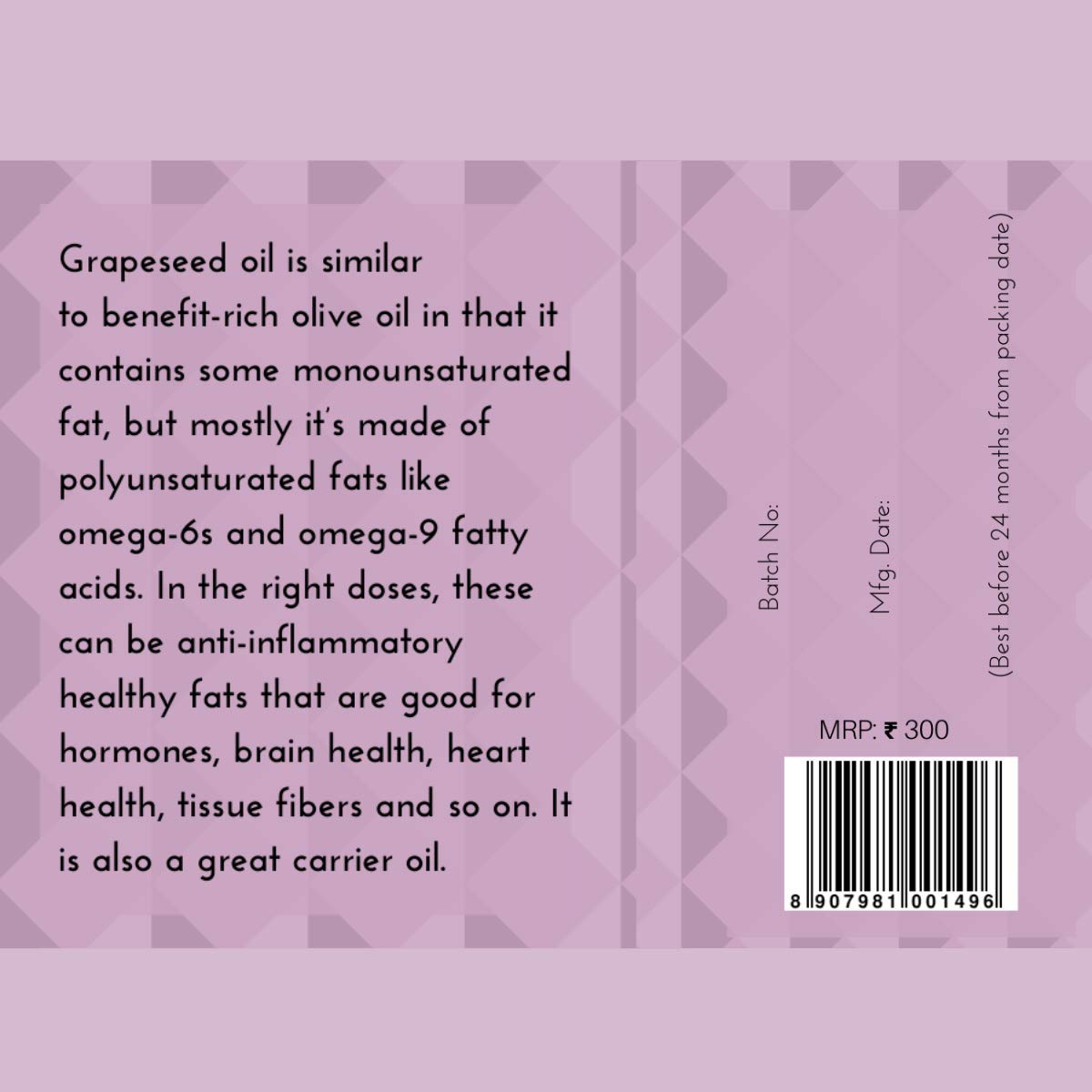 Oilcure Grape Seed Oil | 30 ml | Carrier Oil | Therapeutic Grade