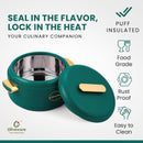 SOPL-OLIVEWARE Fresco Insulated Casserole, Inside Stainless Steel Keep Food Warm, BPA Free, Set of 1 (2000 ml Capacity) - Green