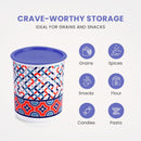 Oliveware Pasha Plastic Containers | BPA Free | For Rice, Dal, Atta & Flour | Set of 3 | Stackable Containers (2200ml, 1350ml & 850ml) (Blue)