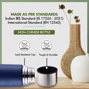 SOPL-OLIVEWARE Haze Vacuum Double Wall Bottle, Stainless Steel (750ml), Hot & Cold, Insulated Bottle, Fit for Indoor & Outdoors - Matt Blue