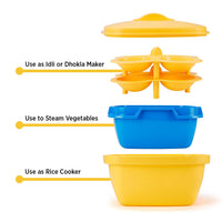 oliveware Plastic Dhokla/Idli Maker, Steamer And Rice Cooker , Red