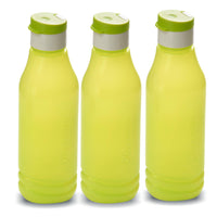 oliveware Triangular Range Premium PET Water Bottle,BPA Free & Leak Proof, 1 Litre Bottle, Better Grip, for Home & Office Use, Set of 3 (Green)