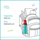 SOPL-OLIVEWARE Spin Water Bottle with Better Grip, 650 ml Bottle, BPA Free & Leak Proof, For Home, Office & Gym use - Blue