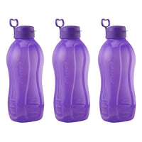oliveware Jumbo 2 Litre Water Bottle, 100% Leak Proof, BPA Free Premium Plastic Bottle, for Home, Office & Gym, Sturdy with Holder, Pack of 3 (Voilet)