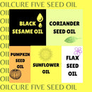 Oilcure Five Nectar Oil | 5 Seed Oil | 500 ml | Cold Pressed | Coriander, Sunflower, Pumpkin, Black Sesame & Flax Seed Oil