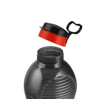 Oliveware King 2 Litre Water Bottle | For Home, Office & Gym | 2000 ML Jumbo Size | Sturdy with Holder | BPA Free Premium Bottle | Best Big 2L Bottle - Black Red (Plastic)
