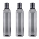 Oliveware Premium Plastic Water Bottle, 1L, Set of 3, Grey